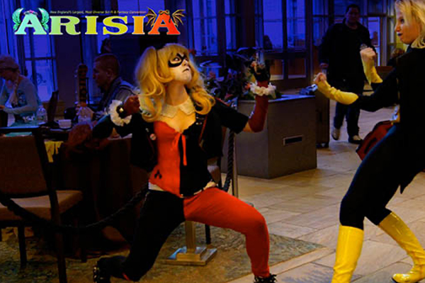Harley and Batgirl cosplayers at Arisia 2012