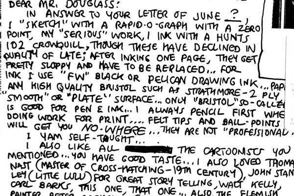 Crumb postcard to fan